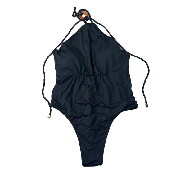 DRIPT One Piece Swimsuit Womens Black Tie Back Halter Neck Size GG / 12 - Picture 9 of 12